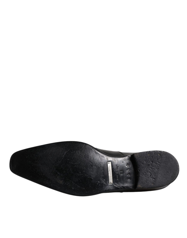 Schwarzes Leder Derby Männer Formelle Anzugschuhe