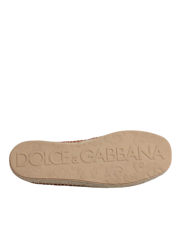 Kastanienbraune gewebte Leder Herren Espadrille Schuhe