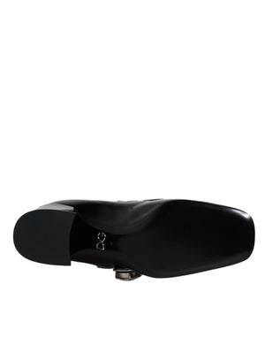 Schwarz Lackleder Kristall Mary Jane Pumps Schuhe