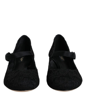 Schwarz Mary Jane Taormina Spitze Pumps Schuhe