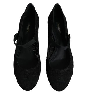 Schwarz Mary Jane Taormina Spitze Pumps Schuhe