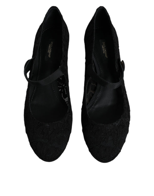 Schwarz Mary Jane Taormina Spitze Pumps Schuhe