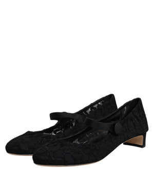Schwarz Mary Jane Taormina Spitze Pumps Schuhe