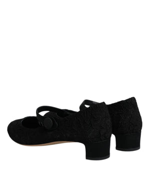 Schwarz Mary Jane Taormina Spitze Pumps Schuhe