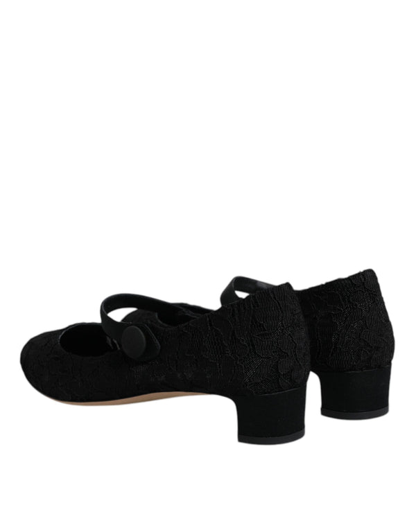 Schwarz Mary Jane Taormina Spitze Pumps Schuhe