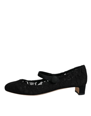 Schwarz Mary Jane Taormina Spitze Pumps Schuhe