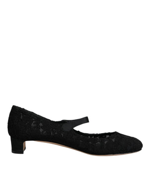 Schwarz Mary Jane Taormina Spitze Pumps Schuhe