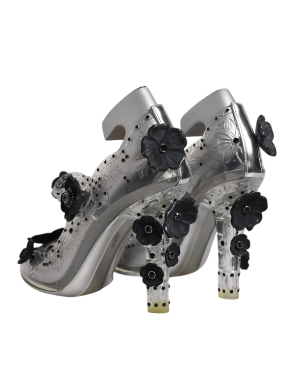 Klar Floral Kristall CINDERELLA Heels Schuhe