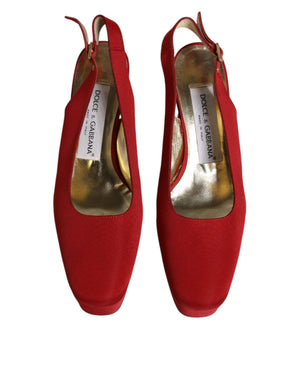 Rot Plateau Slingback Heels Sandalen Schuhe