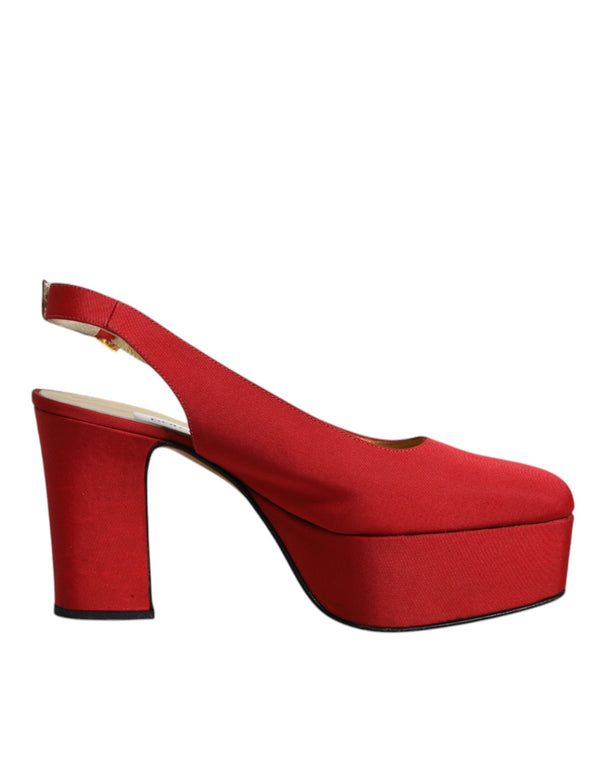 Rot Plateau Slingback Heels Sandalen Schuhe