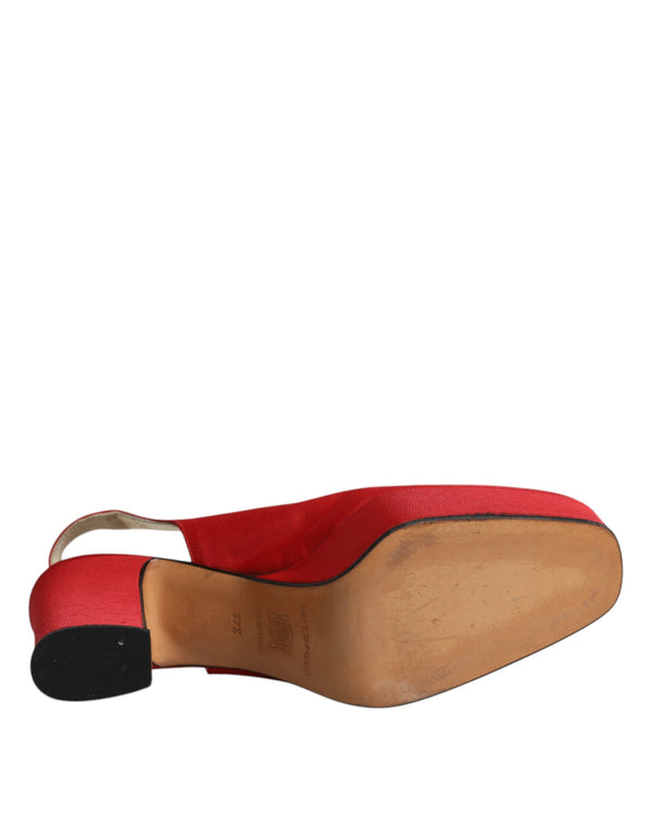 Rot Plateau Slingback Heels Sandalen Schuhe