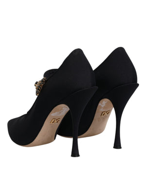Schwarz Mary Jane Stretch Kristall Pumps Schuhe