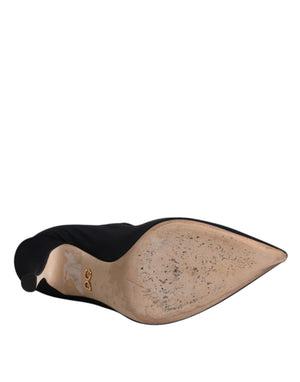 Schwarz Mary Jane Stretch Kristall Pumps Schuhe