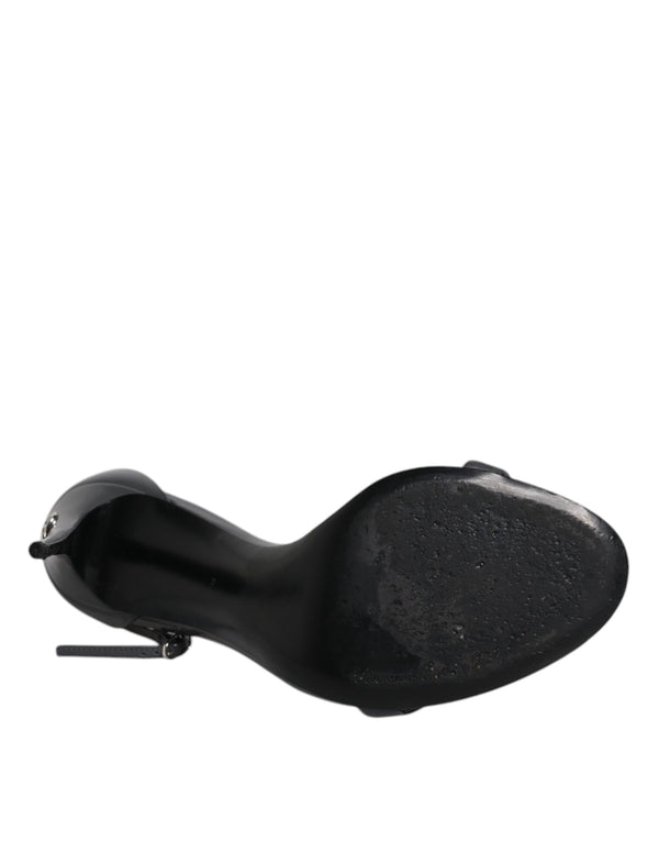 Graue Leder Knöchelriemen Absatz Sandalen Schuhe