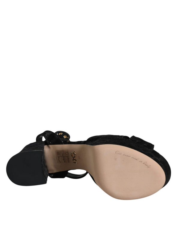 Schwarz Leopard Plateau Heels Sandalen Schuhe