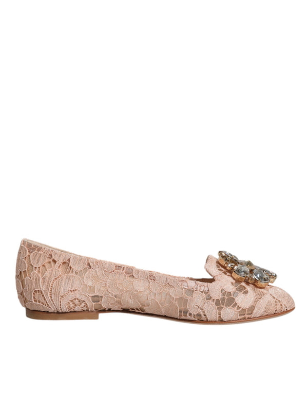 Beige Spitze Kristall Ballett Flats Loafers Schuhe