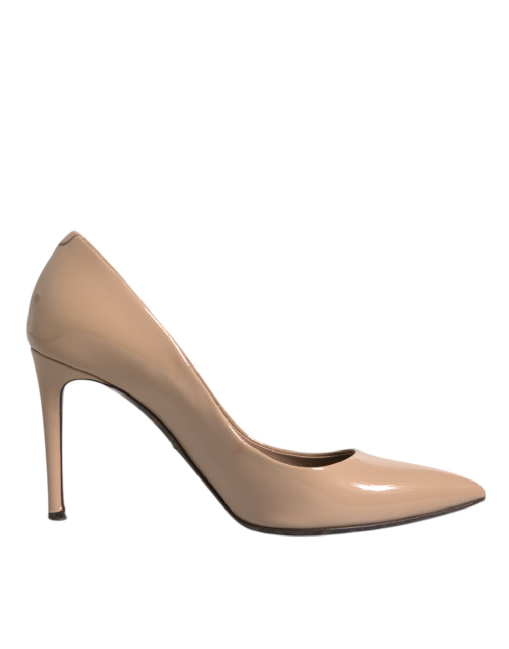 Beige Lackleder Stiletto Heel Pumps Schuhe