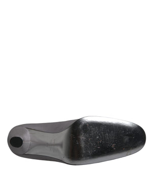 Graue Wildleder Leder Hochhackige Pumps Schuhe
