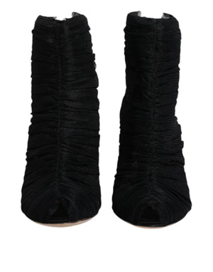Schwarz Mesh Stiletto Heels Stiefelette Schuhe