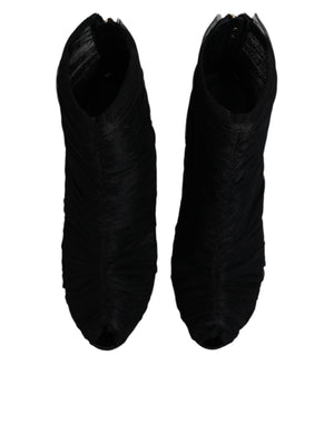Schwarz Mesh Stiletto Heels Stiefelette Schuhe