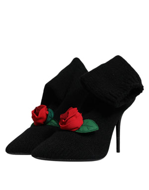 Schwarz Stiletto Heels Mid Calf Stiefel Schuhe