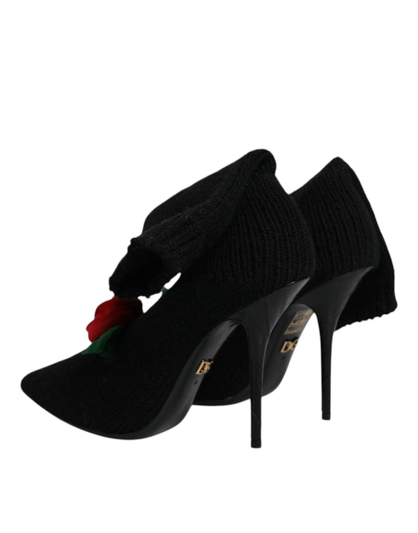 Schwarz Stiletto Heels Mid Calf Stiefel Schuhe