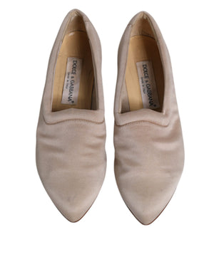 Beige Stoff Slip On Ballerina Flats Schuhe
