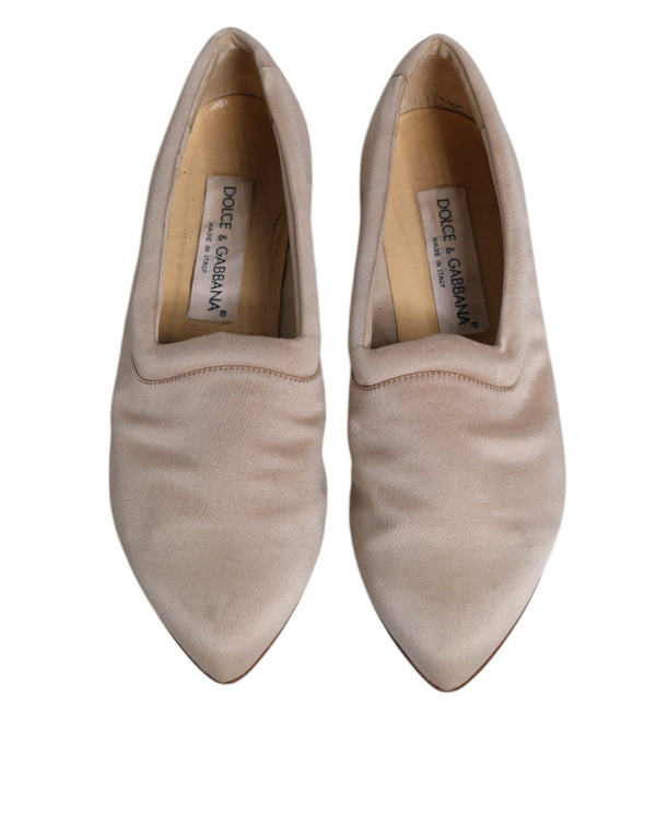 Beige Stoff Slip On Ballerina Flats Schuhe