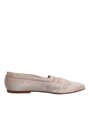 Beige Stoff Slip On Ballerina Flats Schuhe