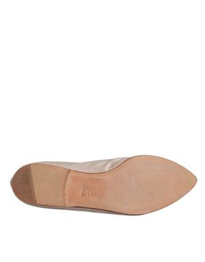 Beige Stoff Slip On Ballerina Flats Schuhe