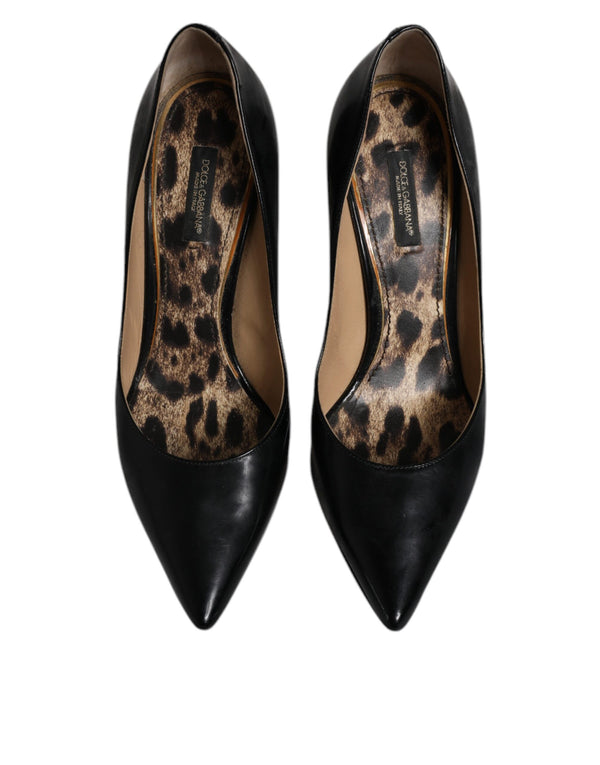 Schwarz Kalbsleder Stiletto Heels Pumps Schuhe