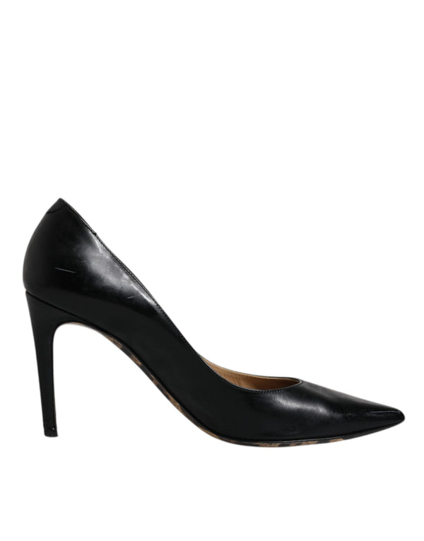 Schwarz Kalbsleder Stiletto Heels Pumps Schuhe