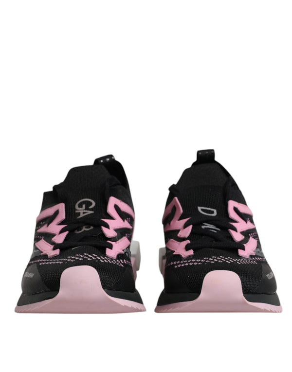 Schwarz Rosa SORRENTO Sport Stretch Turnschuhe Schuhe