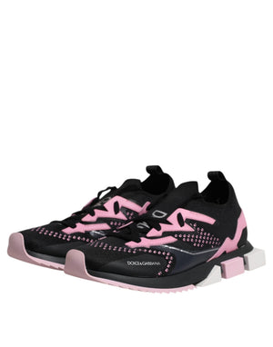 Schwarz Rosa SORRENTO Sport Stretch Turnschuhe Schuhe