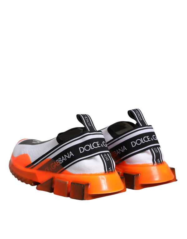 Weiß Orange Slip On Sorrento Turnschuhe Schuhe