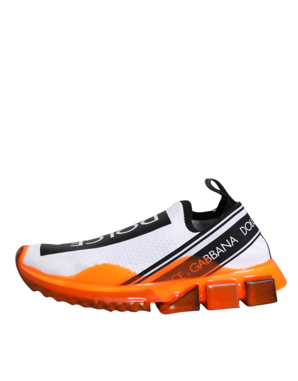 Weiß Orange Slip On Sorrento Turnschuhe Schuhe
