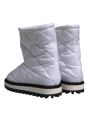 Weiße Viskose gepolsterte Mid Calf Stiefel Schuhe