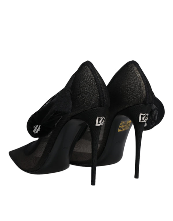 Schwarz Viskose Mesh Socke Stil Stiefel Schuhe