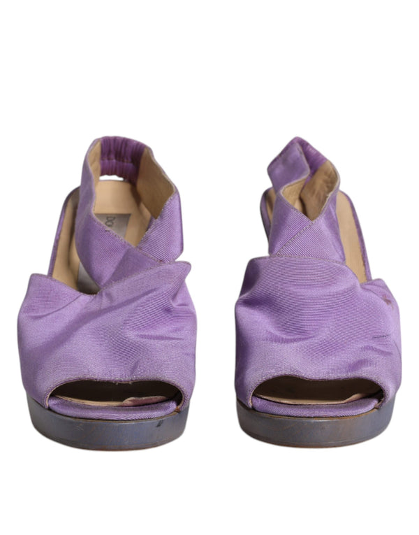 Lila Plattform Slingback Heels Sandalen Schuhe