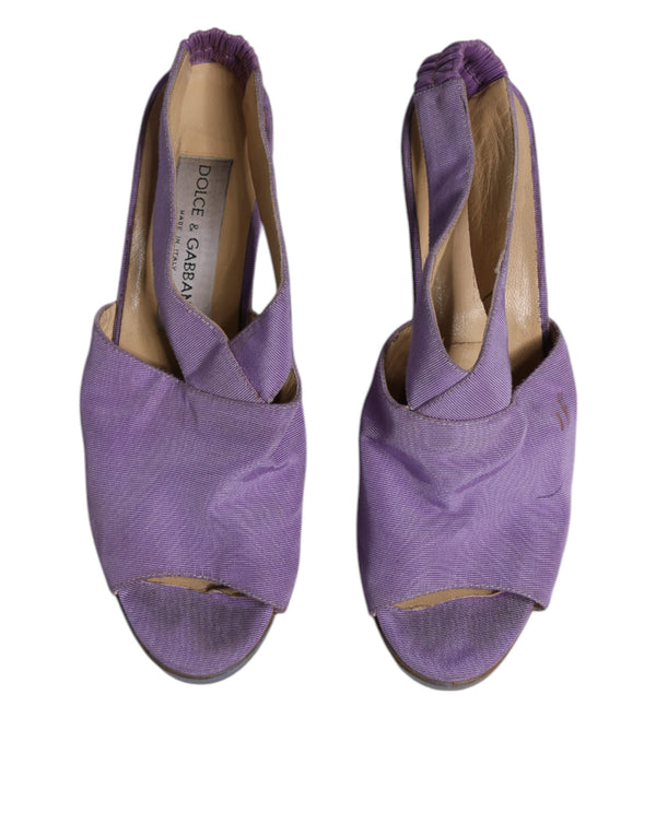 Lila Plattform Slingback Heels Sandalen Schuhe