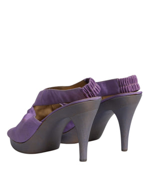 Lila Plattform Slingback Heels Sandalen Schuhe