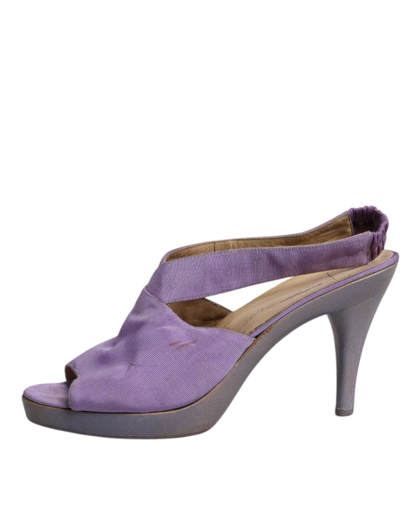 Lila Plattform Slingback Heels Sandalen Schuhe