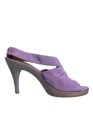 Lila Plattform Slingback Heels Sandalen Schuhe