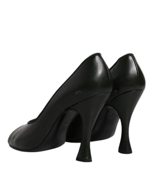 Grün Leder Peep Toe Heels Pumps Schuhe