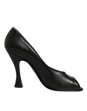 Grün Leder Peep Toe Heels Pumps Schuhe