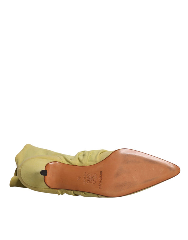 Grüne Socke Stil Fersen Ankle Stiefel Schuhe