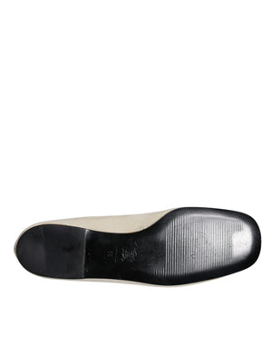 Beige Stoff Slip On Ballerina Flats Schuhe