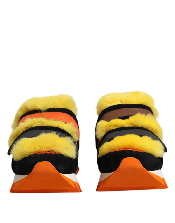 Multicolor Pelz verschönert Turnschuhe Schuhe