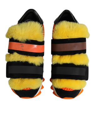 Multicolor Pelz verschönert Turnschuhe Schuhe