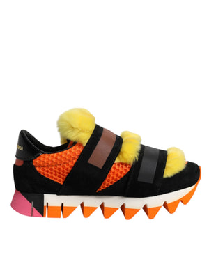 Multicolor Pelz verschönert Turnschuhe Schuhe